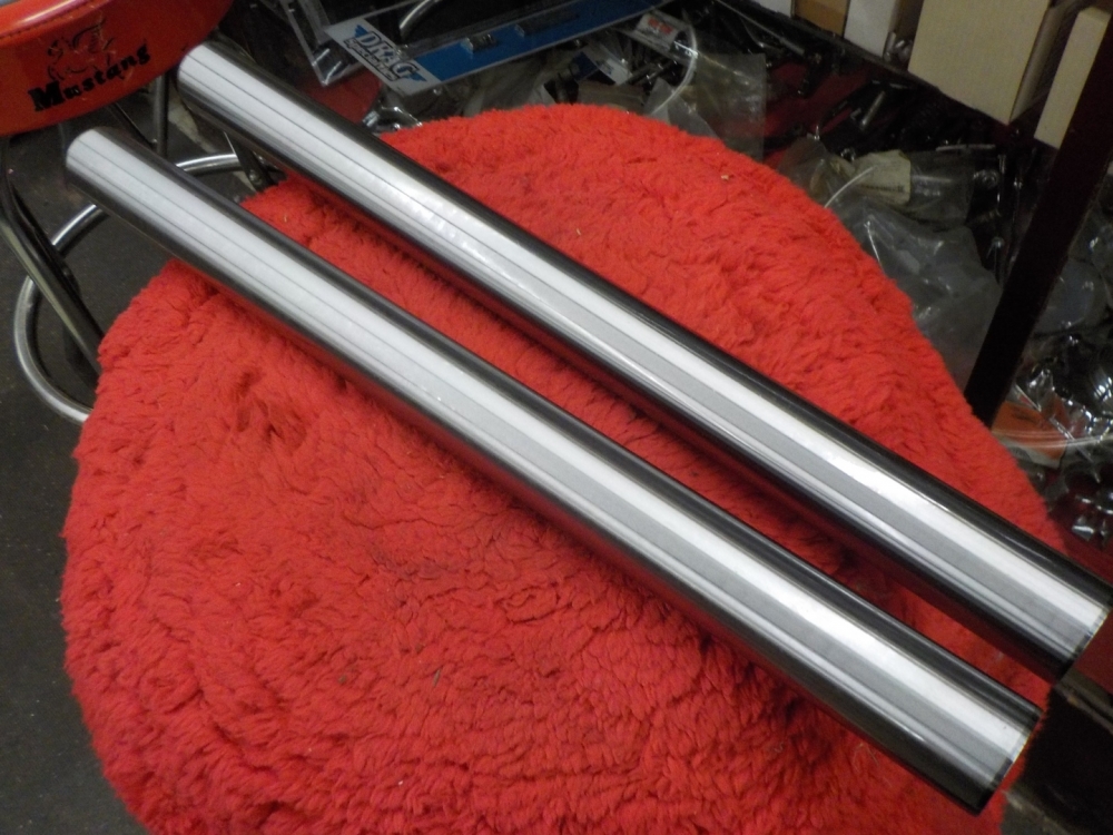 PANHEAD SHOVELHEAD "NEW" 1949-76 STOCK LENGTH POLISHED FORK TUBES #45950-48