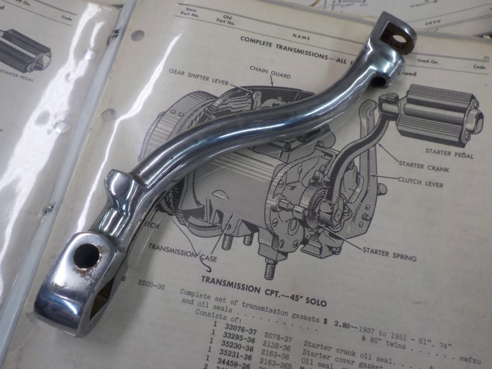 45-WL-WLA "NEW REPO" CHROME KICK START ARM #33059-41C