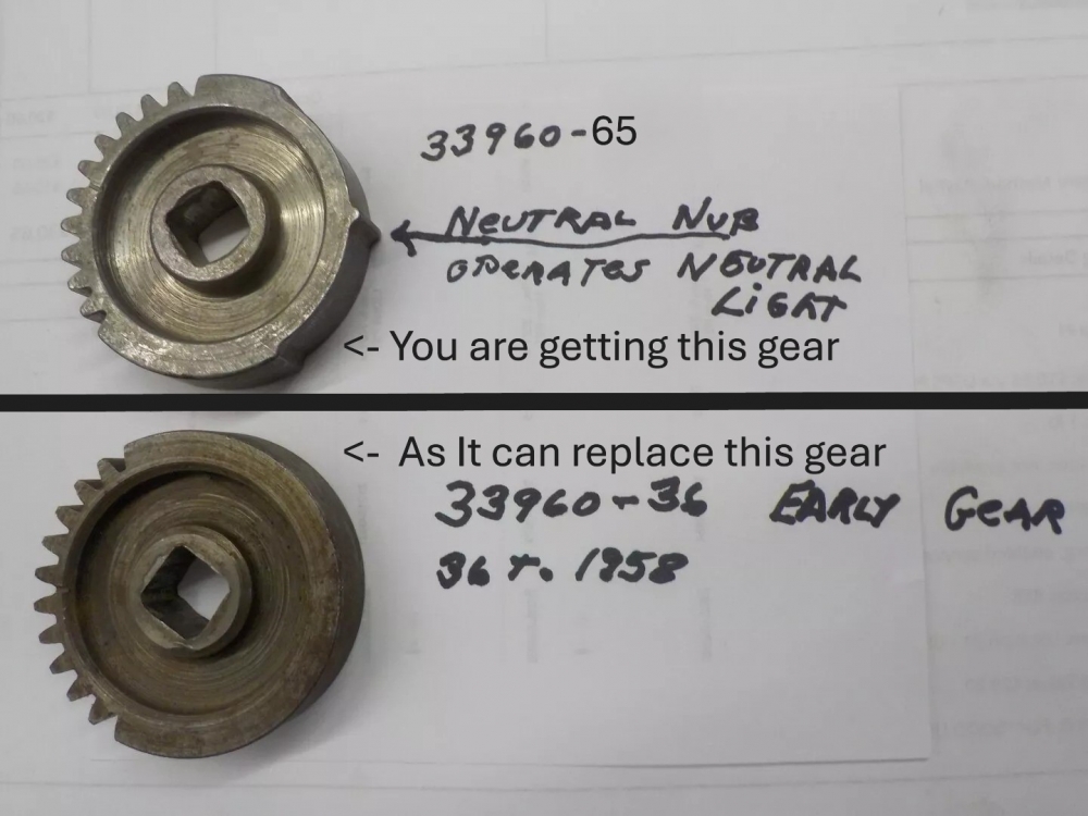 FL PANHEAD "NEW OLD STOCK" 1936 TO 58 SHIFT GEAR #33960-65 REPLACES #33960-36