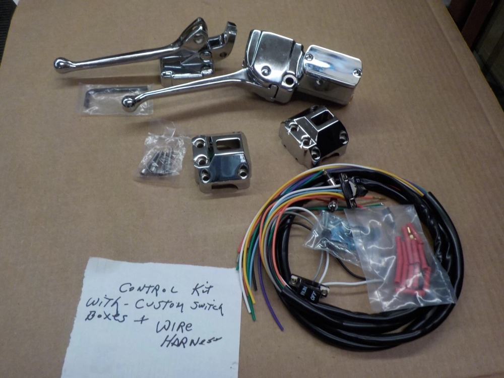 SHOVELHEAD-PANHEAD "NEW" 1972-81 CHROME CUSTOM HANDLEBAR CONTROL KIT #44705