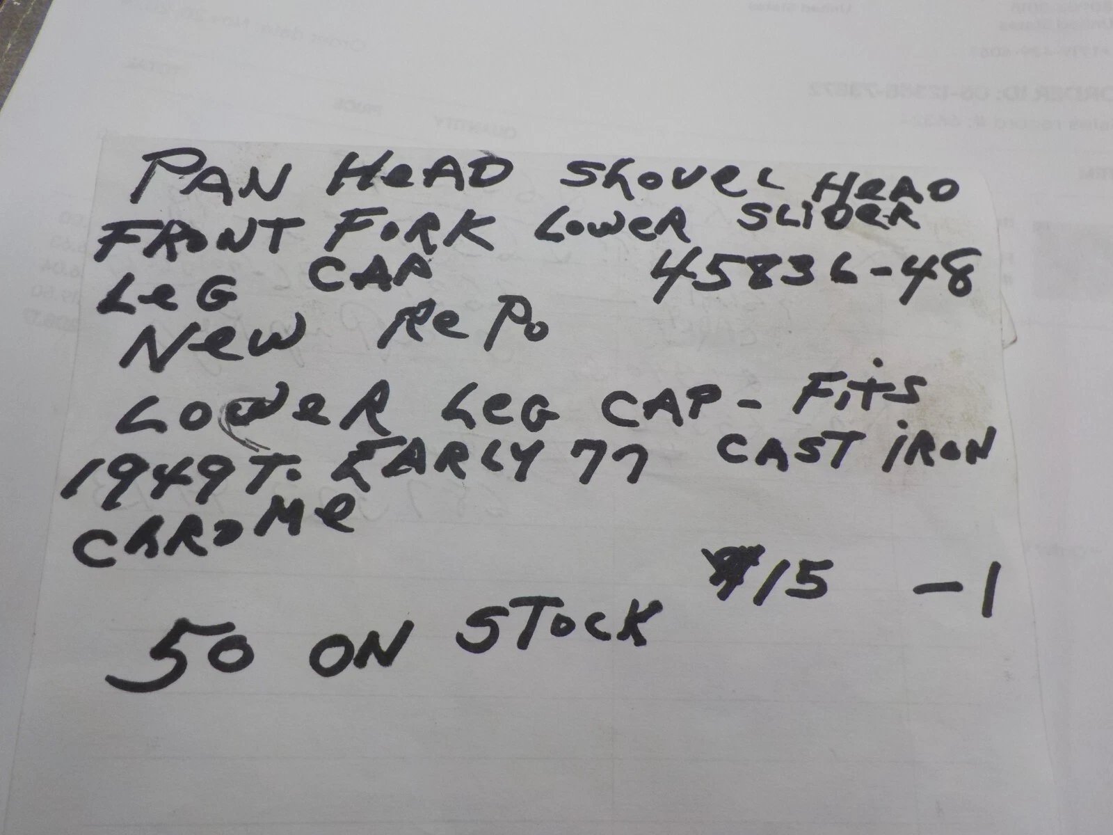 Pan Shovel Head Front Fork Lower Slider Leg Cap, 45836-48 | eBay - Image 3